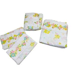 Vintage JCPenney Fashion Manor Sheet Set Floral Double Size Cottage Core 60s 70s